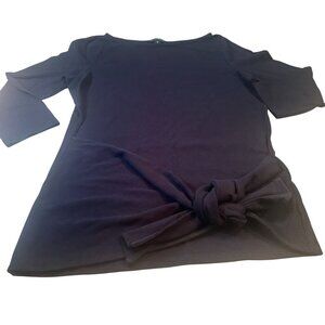 Lauren Ralph Lauren Blouse Womens Wrap Top Cotton Blend Three Quarter Sleeve